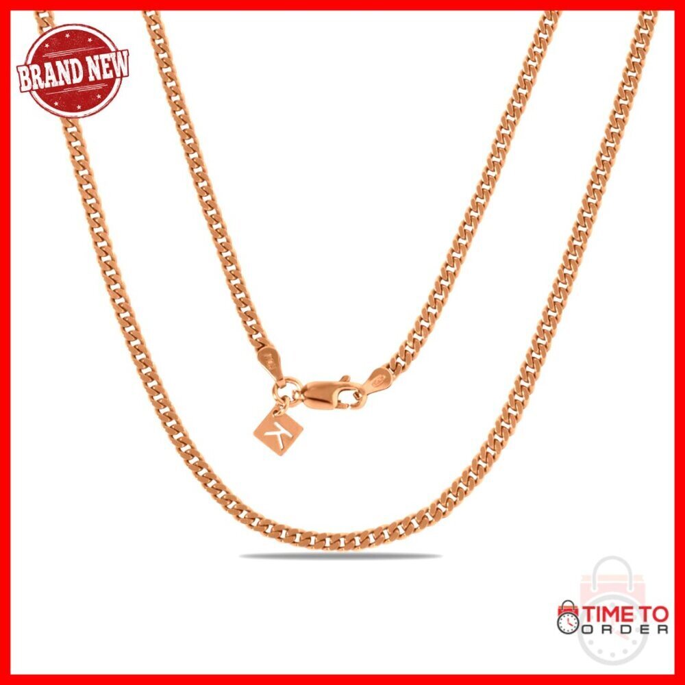 Sterling Silver Curb Chain Necklace 20 Inch Lobster Clasp